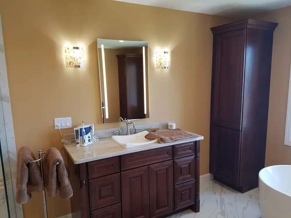 Bathroom remodel in residential home in Brookfield, CT.