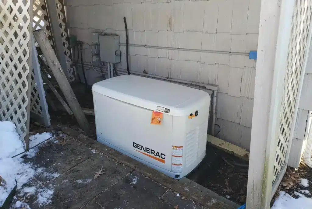 Generator outside of residential home in Brookfield, CT.